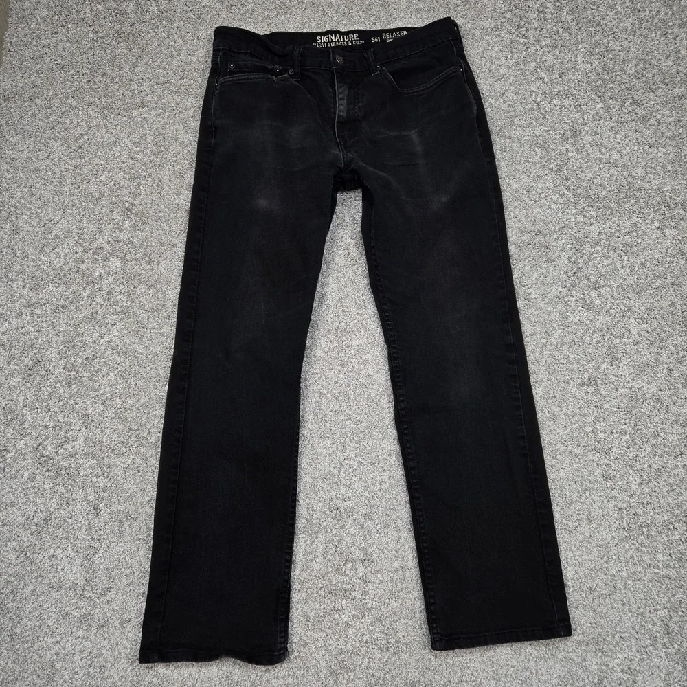 Levi‎ Strauss Signature S61 Relaxed jeans mens 33x32 (fits 33x30) charcoal black